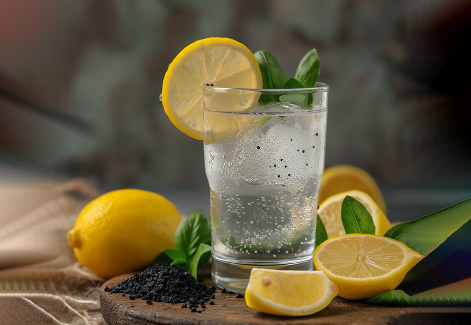 Lemon Water with black salt