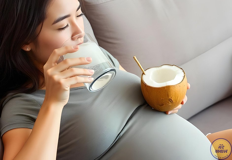 Pregnant-women-drinking-coconut-water